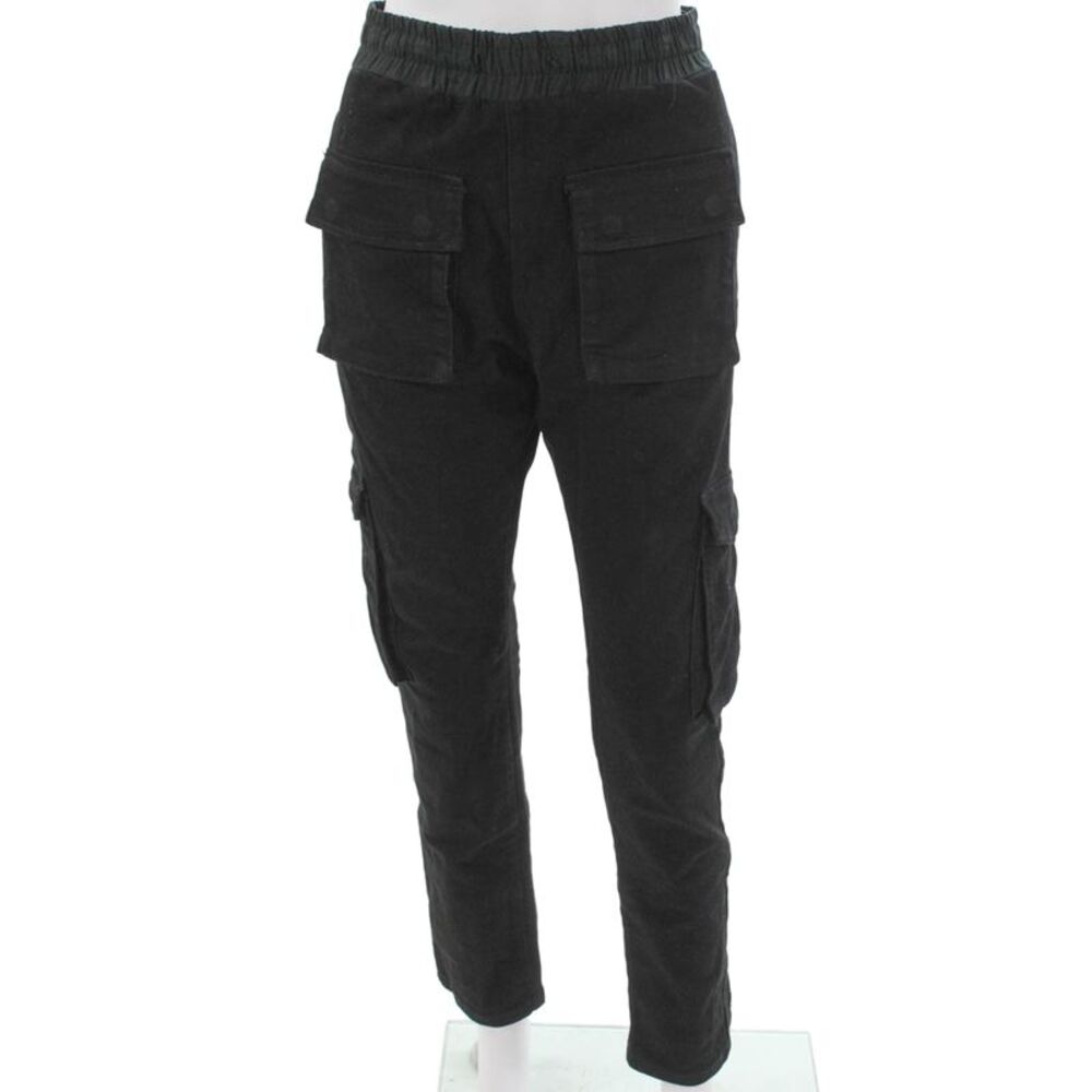 MNML Mens Black Cargo Pants High Rise Pull-On 98% Cotton Size S